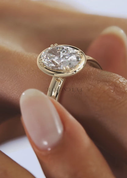 Taylor Grande – Lab Diamond Oval Bezel Engagement Ring