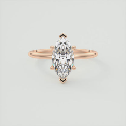 Celestia Marquise Hidden Halo Ring – Lab Diamond or Moissanite