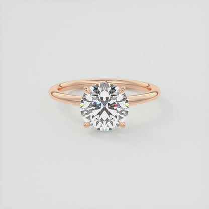 Aurora Round Hidden Halo Ring – Lab Diamond or Moissanite