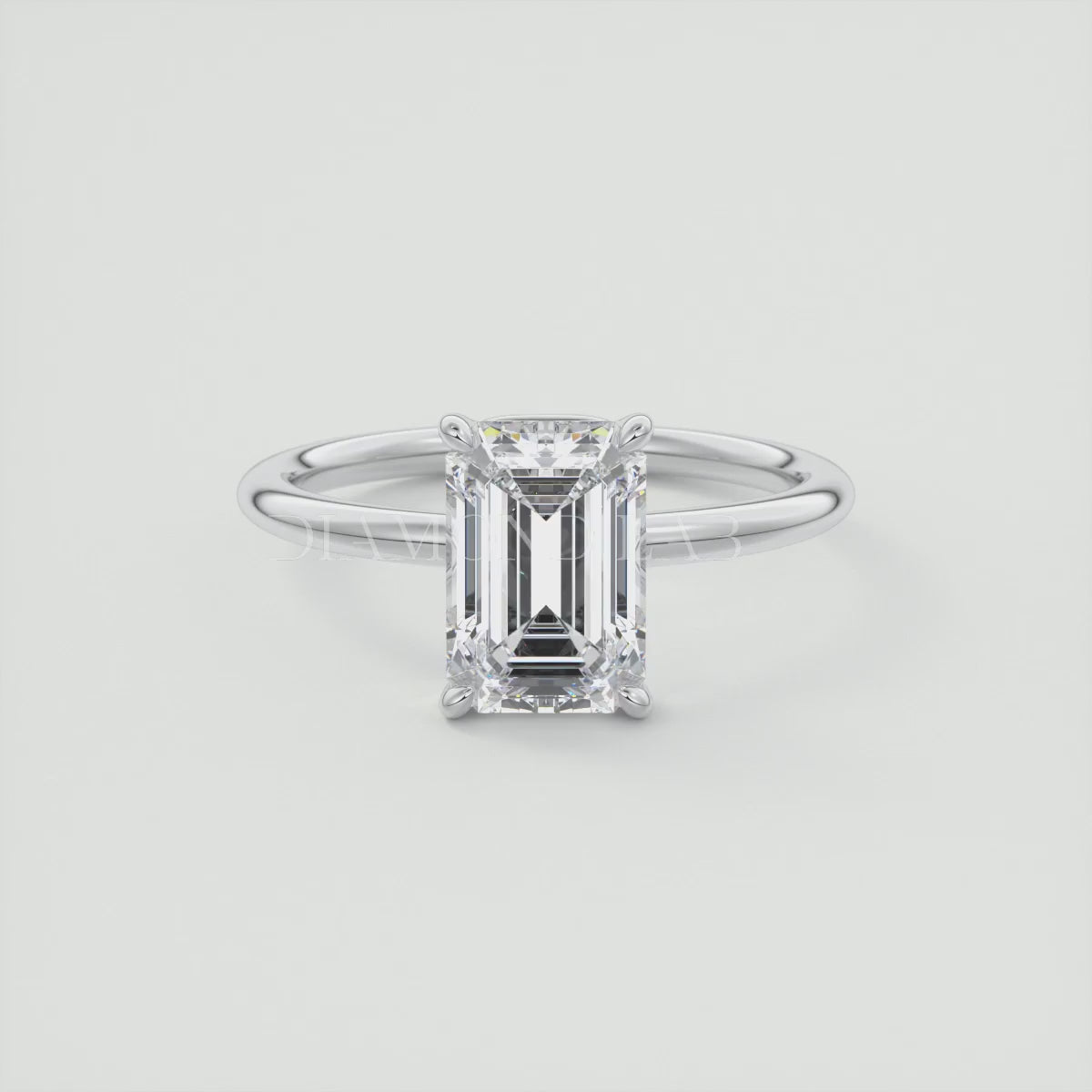 Elysian Emerald Solitaire Ring – Timeless Elegance with Lab Diamond or Moissanite