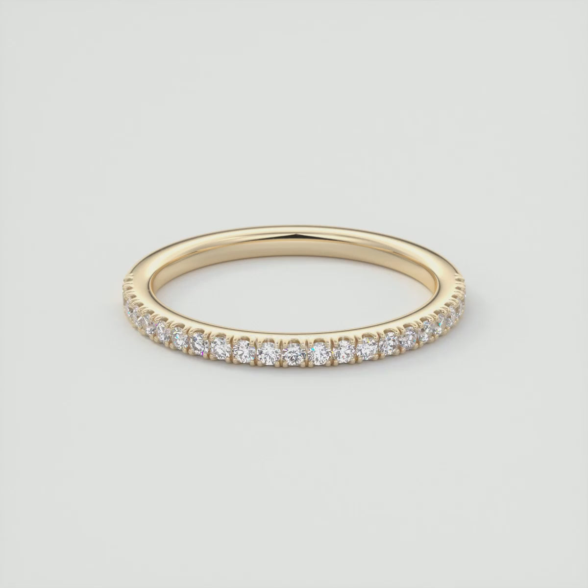 Load video: 1.5mm Half French Set Eternity Band –  Lab-Grown or Natural Diamonds