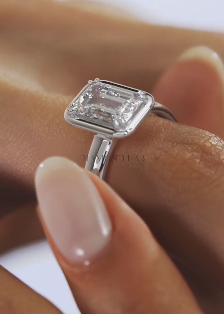 Taylor Grande – Lab Diamond Emerald Bezel Engagement Ring