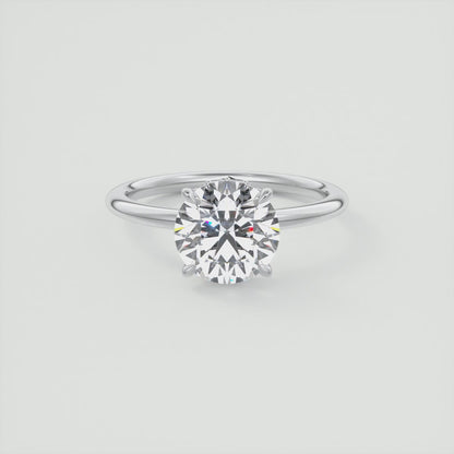 Aurora Round Hidden Halo Ring – Lab Diamond or Moissanite