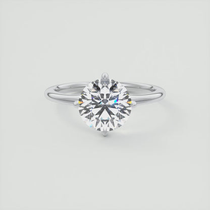 Aura Glide Plus Solitaire Ring – Lab Diamond or Moissanite, Ultra-Low Profile Design