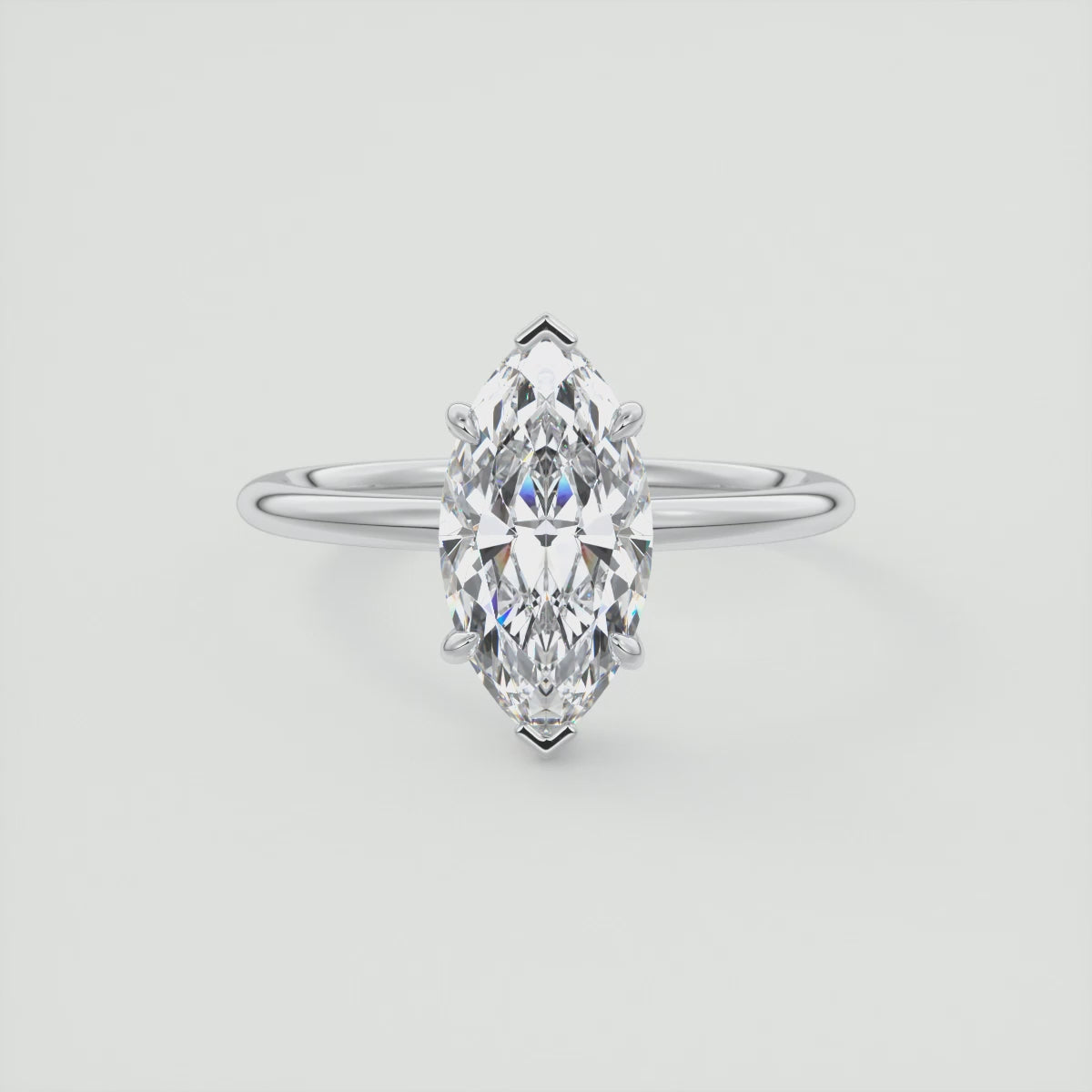 Aurora Marquise Hidden Halo Ring – Lab Diamond or Moissanite