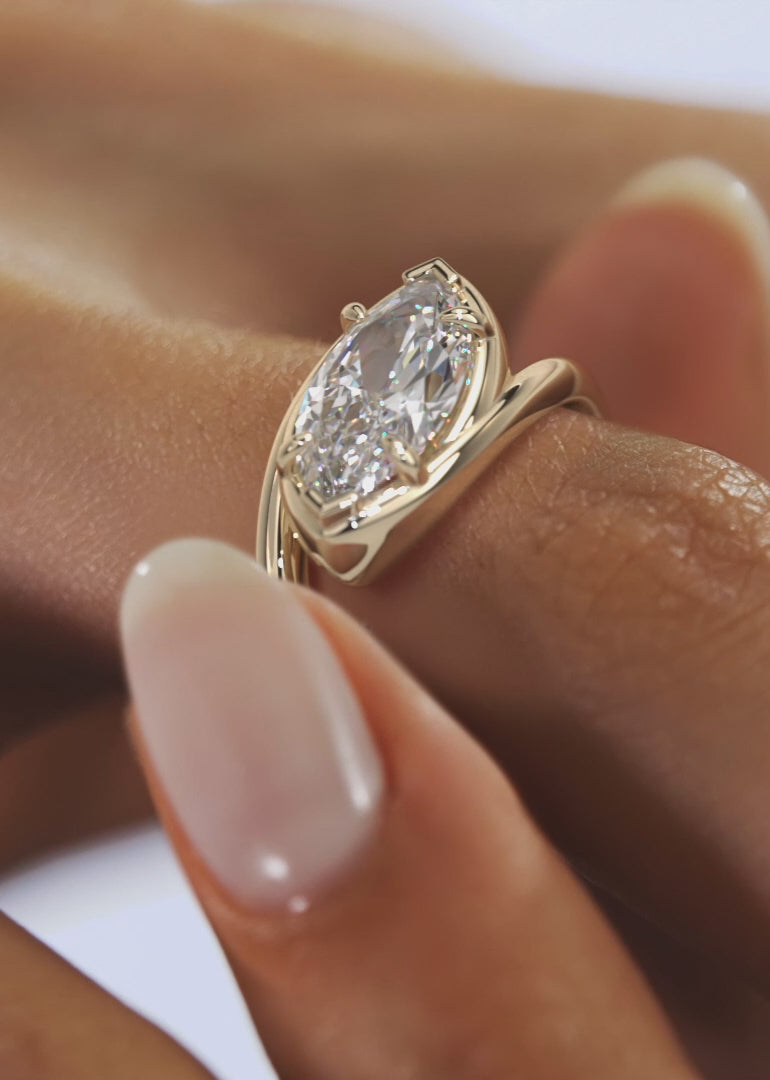 The Flow – East-West Marquise Engagement Ring