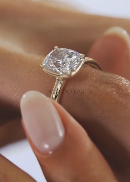 Taylor Cushion Bezel Engagement Ring – Lab-Grown Diamond or Moissanite