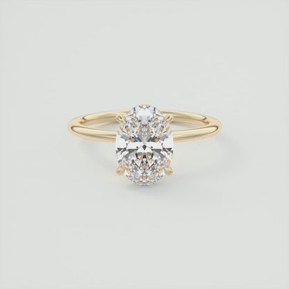 Luna Oval Solitaire Ring – Lab Diamond or Moissanite