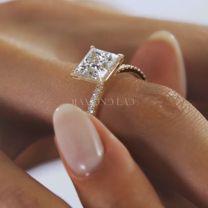 Isolde Princess Pavé Solitaire Ring