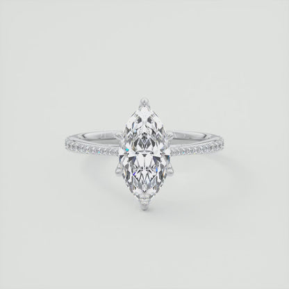 Solenne Marquise Pavé Cathedral Solitaire Ring