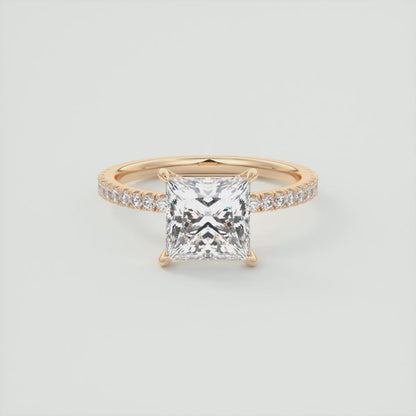 Isolde Princess Pavé Solitaire Ring
