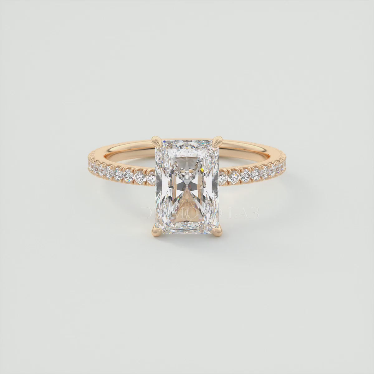 Isolde Emerald Pavé Solitaire Ring
