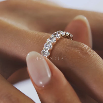 Aurelia Oval Half Eternity Band 4mm – Lab-Grown or Natural Diamonds