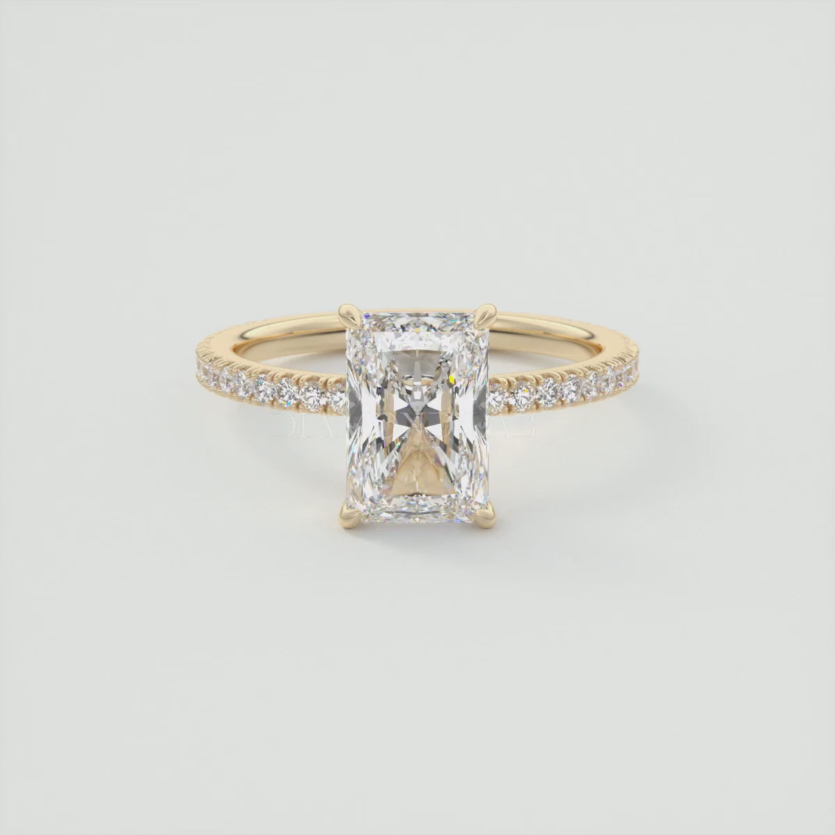 Load video: Isolde Emerald Pavé Solitaire Ring