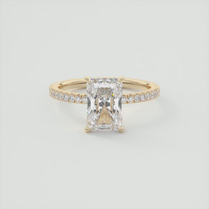 Isolde Emerald Pavé Solitaire Ring