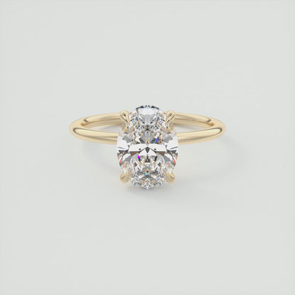 Celestia Oval Hidden Halo Ring – Lab Diamond or Moissanite