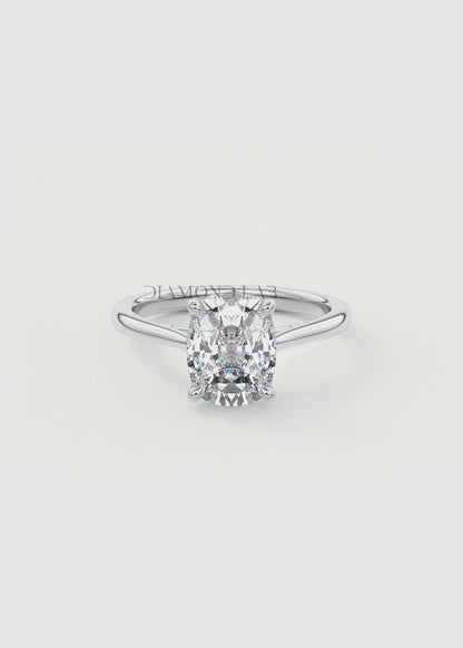 Lumia Elongated Cushion Cathedral Engagement Ring – Lab Diamond or Moissanite