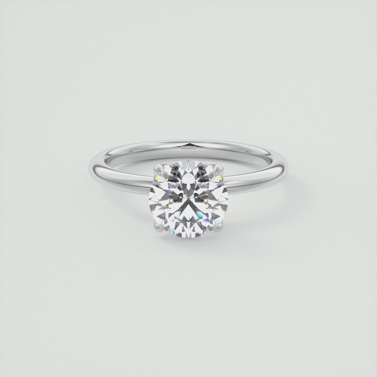 Celestia Solitaire Ring – Lab Diamond or Moissanite