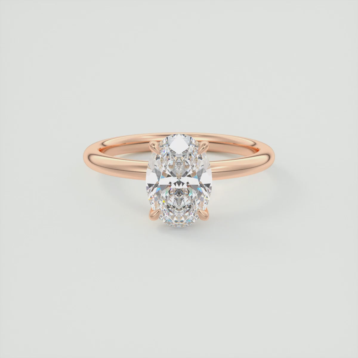 Celestia Oval Solitaire Ring – Lab Diamond or Moissanite