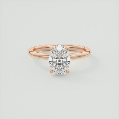 Celestia Oval Solitaire Ring – Lab Diamond or Moissanite