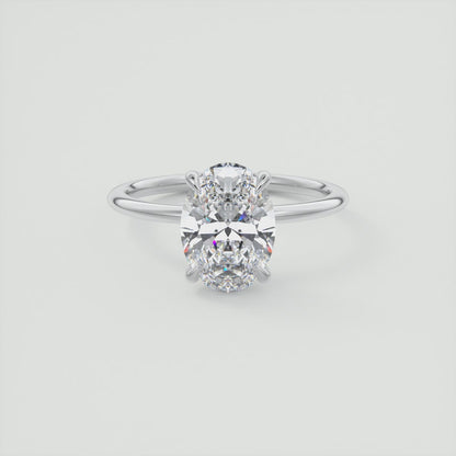 Celestia Oval Hidden Halo Ring – Lab Diamond or Moissanite