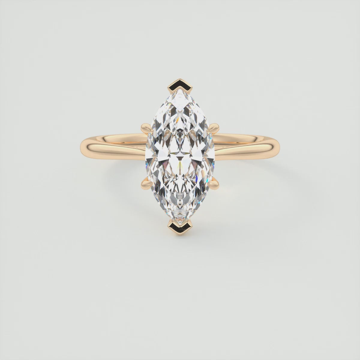 Lumia Marquise Cathedral Solitaire Ring – Lab Diamond or Moissanite