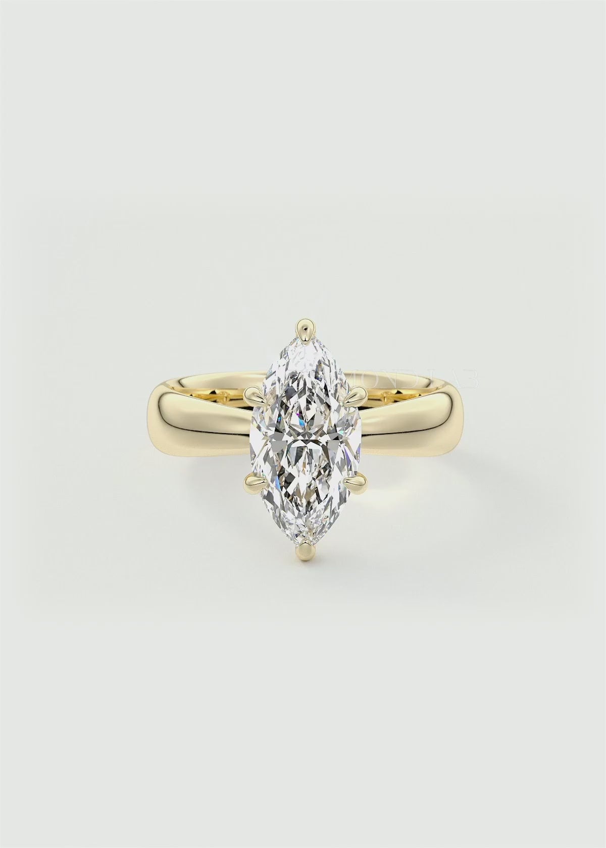 Elysian Tapered Marquise Solitaire Ring – Lab Diamond or Moissanite
