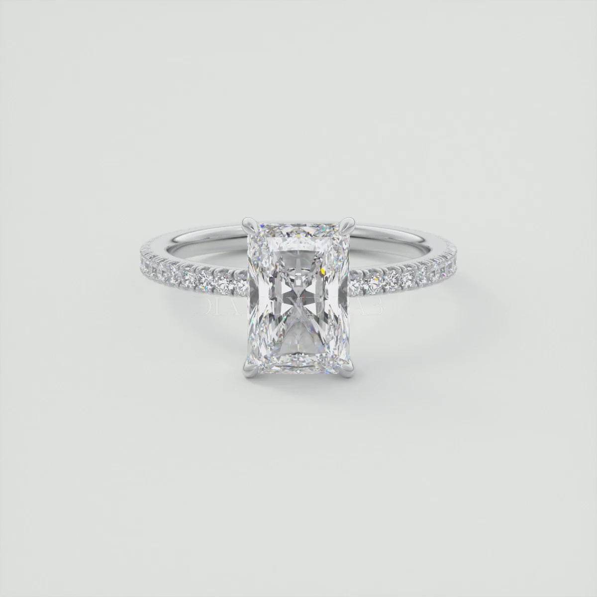 Isolde Emerald Pavé Solitaire Ring