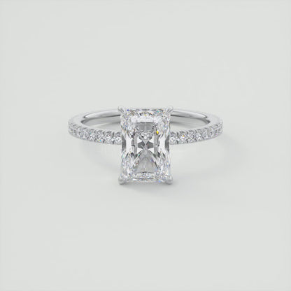 Isolde Emerald Pavé Solitaire Ring