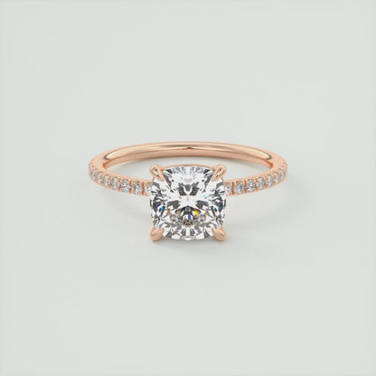 Isolde Cushion Pavé Solitaire Ring