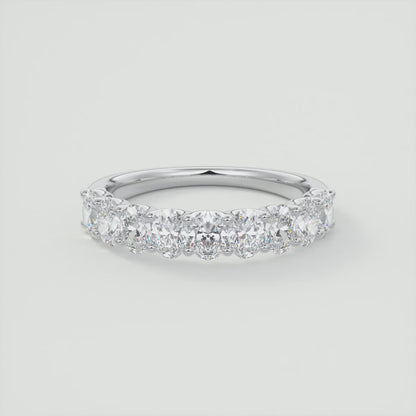 Aurelia Oval Half Eternity Band 4mm – Lab-Grown or Natural Diamonds
