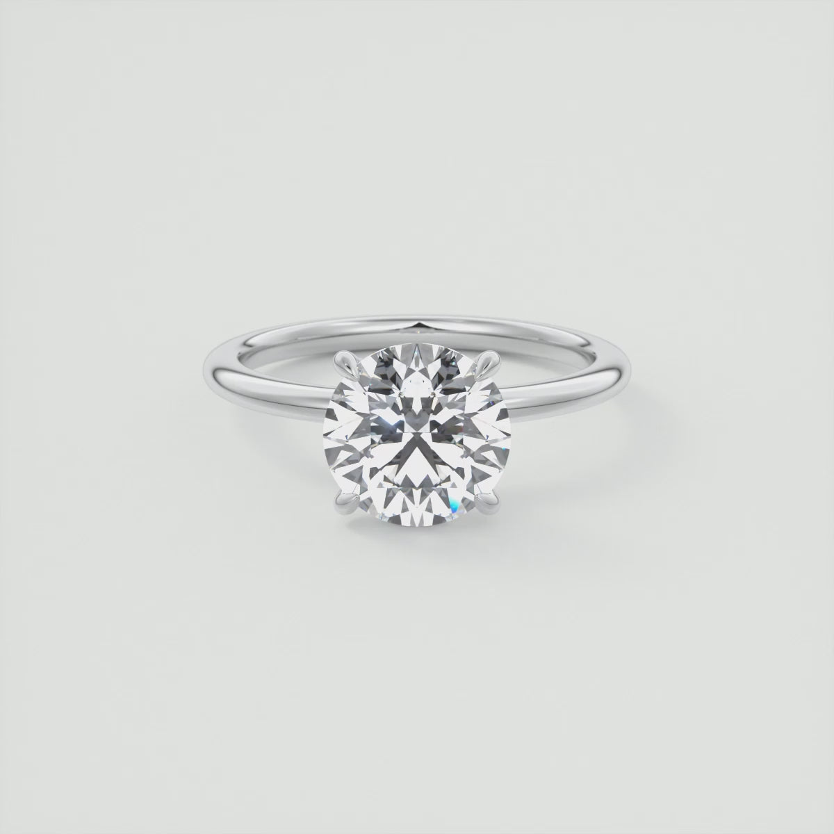 Luna Crest Solitaire Ring – Lab Diamond or Moissanite