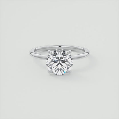 Luna Crest Solitaire Ring – Lab Diamond or Moissanite