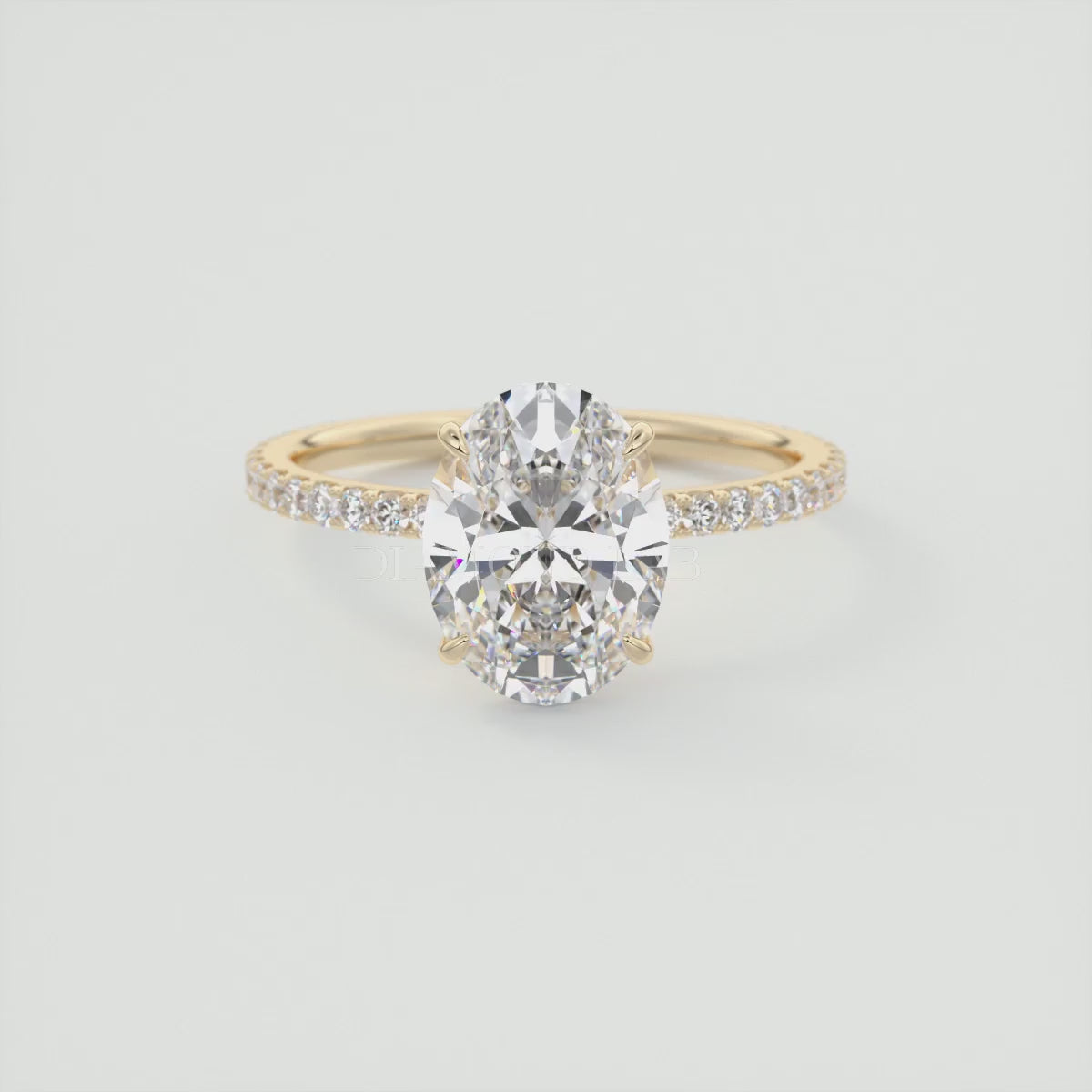 Load video: Isolde Oval Pavé Solitaire Ring