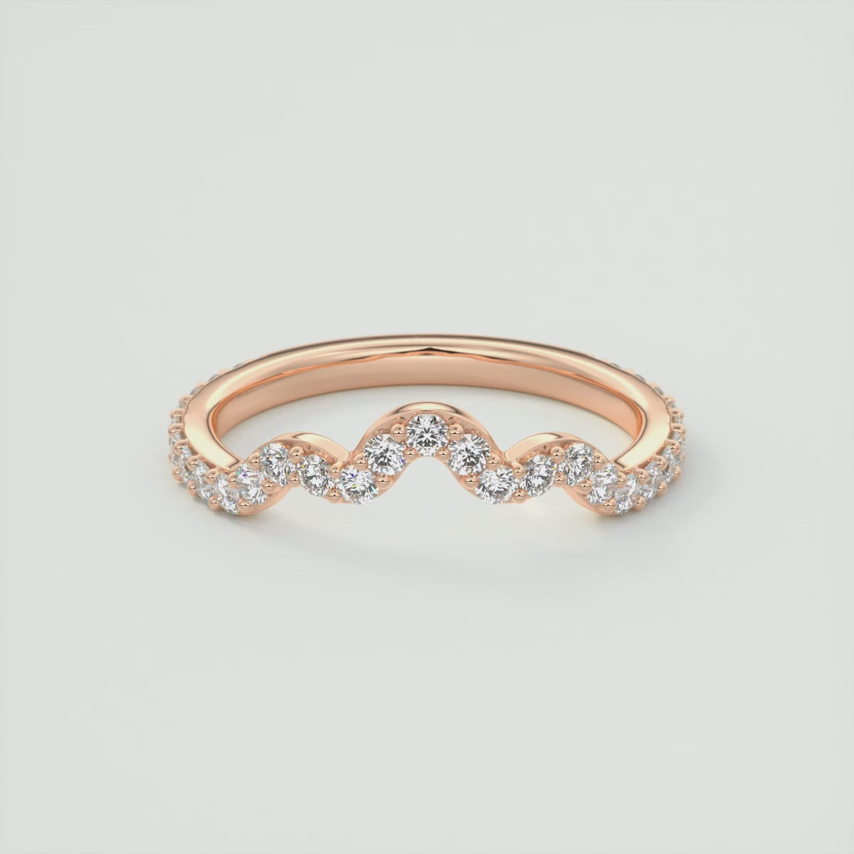 Elara Scalloped Wedding Band – Lab-Grown or Natural Diamonds