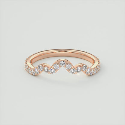 Elara Scalloped Wedding Band – Lab-Grown or Natural Diamonds