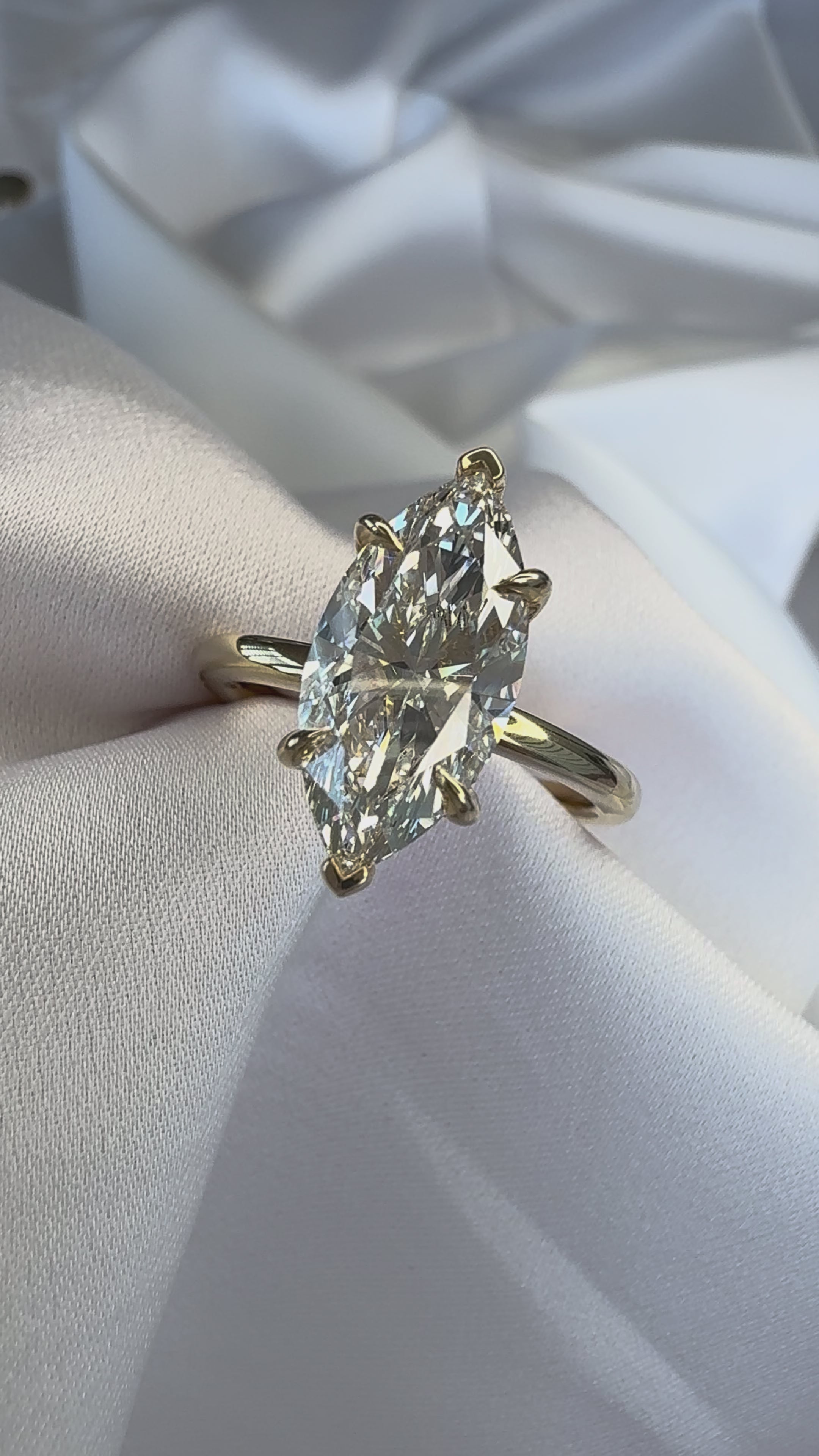 Celestia Marquise Hidden Halo Lab Diamond Engagement Ring – 3.05ct E VVS2