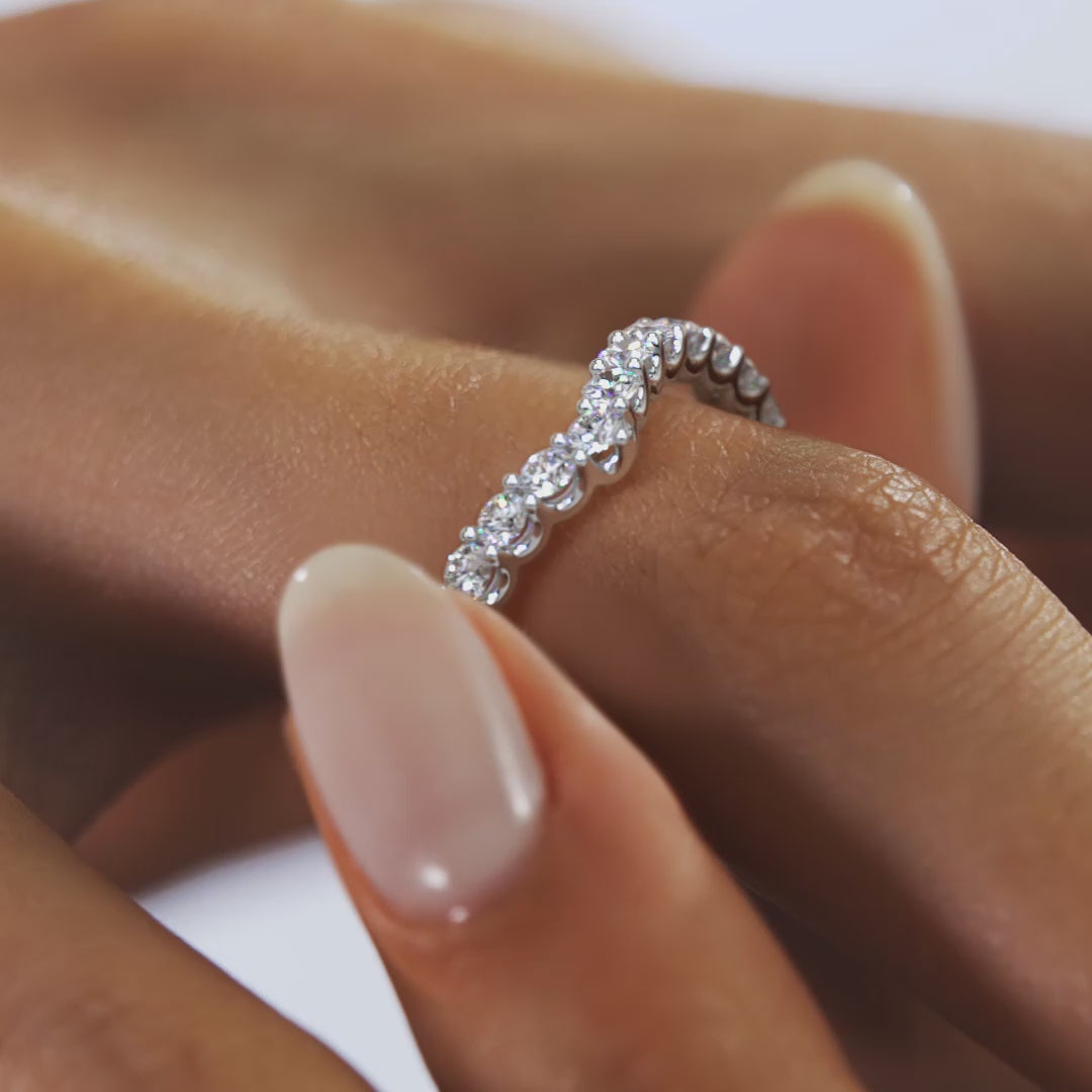 Selene V-Curved Eternity Band – Lab-Grown or Natural Diamonds