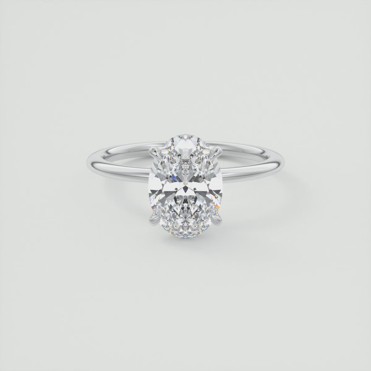 Luna Oval Solitaire Ring – Lab Diamond or Moissanite