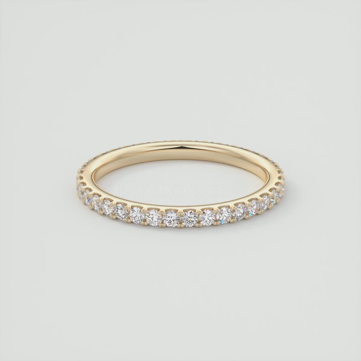 Load video: 1.8mm French Set Eternity Band –  Lab-Grown or Natural Diamonds