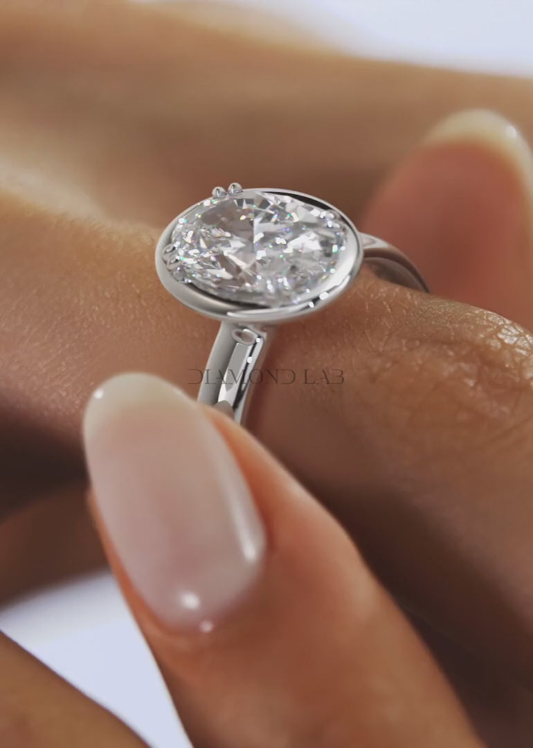 Taylor Grande – Lab Diamond Oval Bezel Engagement Ring