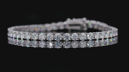 Moissanite Tennis Bracelet – 18K White Gold Plated Silver