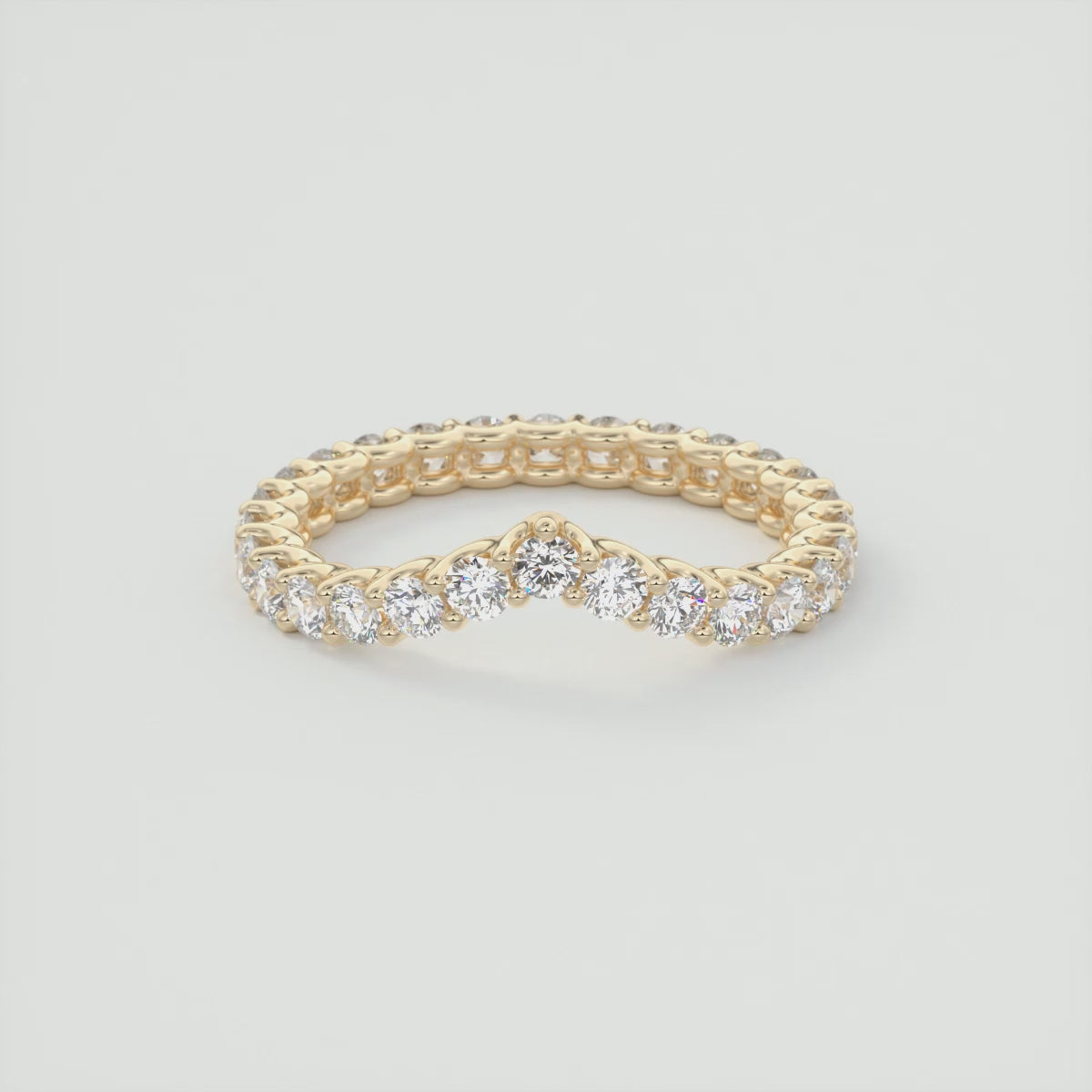 Load video: Selene V-Curved Eternity Band – Lab-Grown or Natural Diamonds