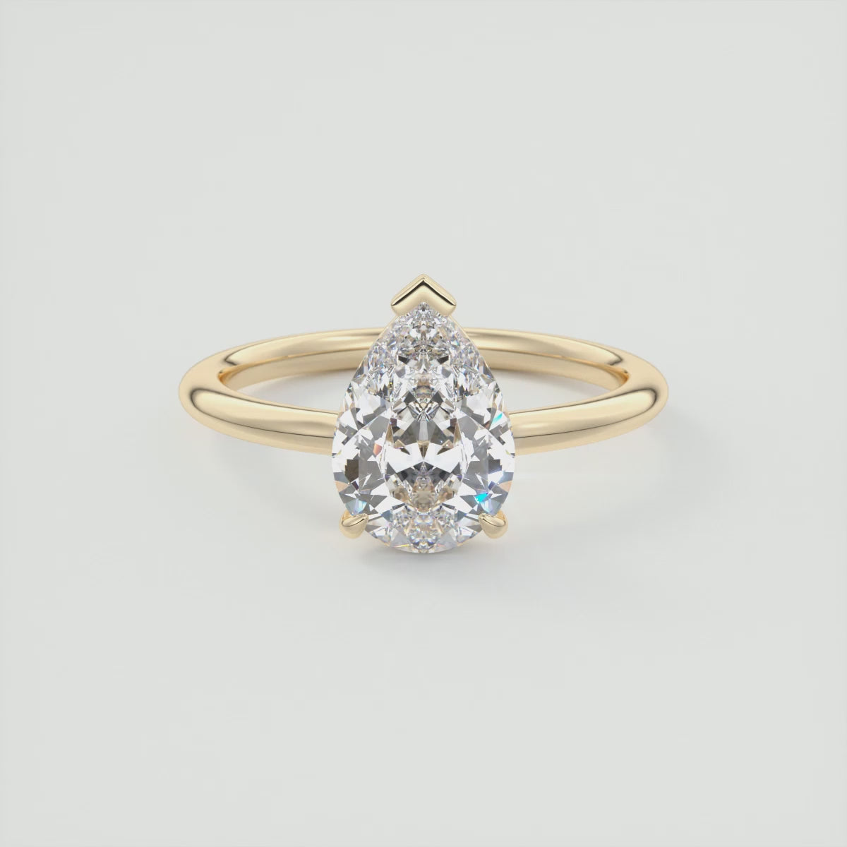 Load video: Elysian Pear Solitaire Ring – Timeless Elegance with Lab Diamond or Moissanite