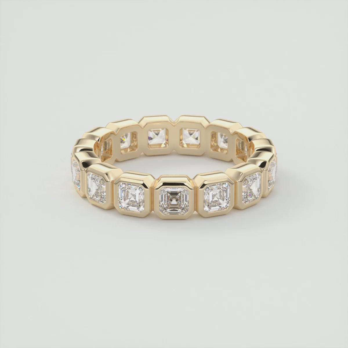 Load video: Valora Asscher Bezel Eternity Band – Lab-Grown or Natural Diamonds