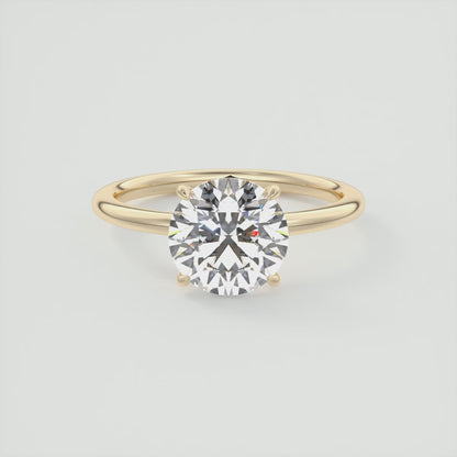 Aura Glide Solitaire Ring – Lab Diamond or Moissanite, Ultra-Low Profile Design