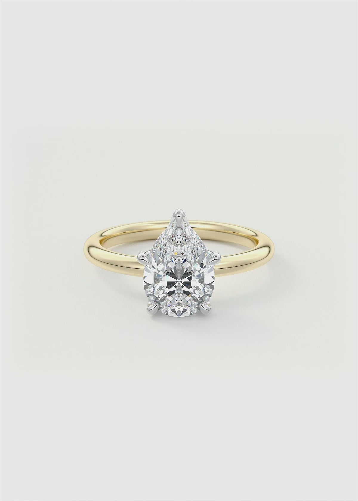 Celestia Deluxe – Two-Tone Pear Engagement Ring
