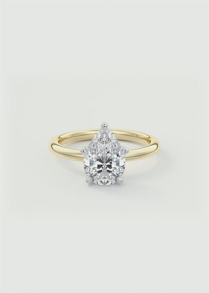Celestia Deluxe – Two-Tone Pear Engagement Ring