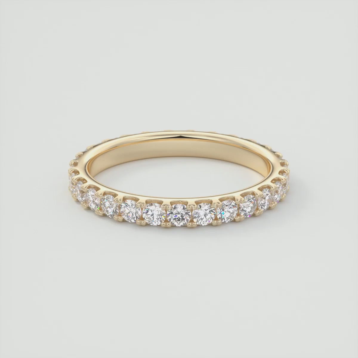 Load video: 2.3mm French Set Eternity Band –  Lab-Grown or Natural Diamonds