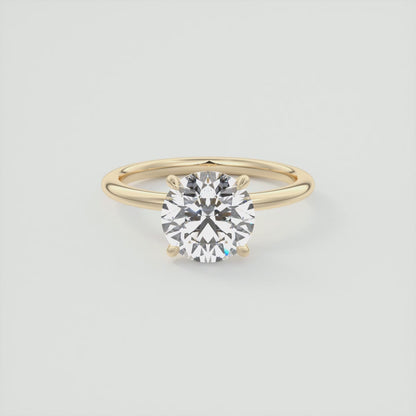 Luna Crest Solitaire Ring – Lab Diamond or Moissanite